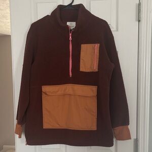 Brown and Orange Pullover Fleece
